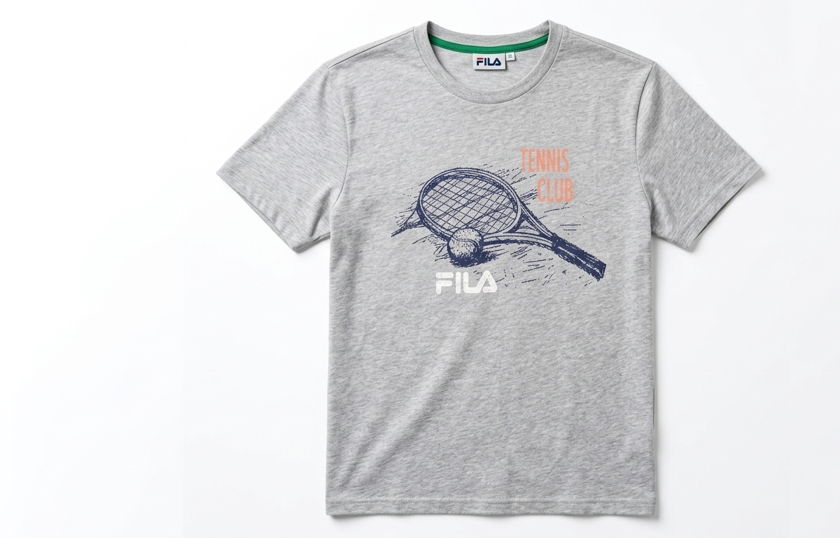 FILA GREY "TENNIS CLUB" T-SHIRT MEN   (Lm22b951-290)