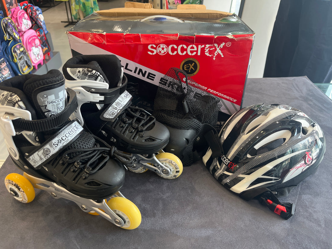 SOCCEREX INLINE KIDS BLACK COLOR SKATE