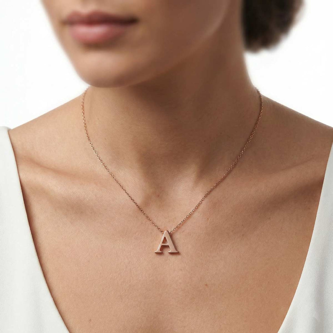Necklace Elegant 18k Gold plated Letter A Alphabet Chain for Women accessories (no box)