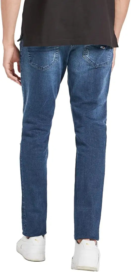 Tommy Hilfiger Mid Wash Cotton Blend Regular Fit Men's Jeans