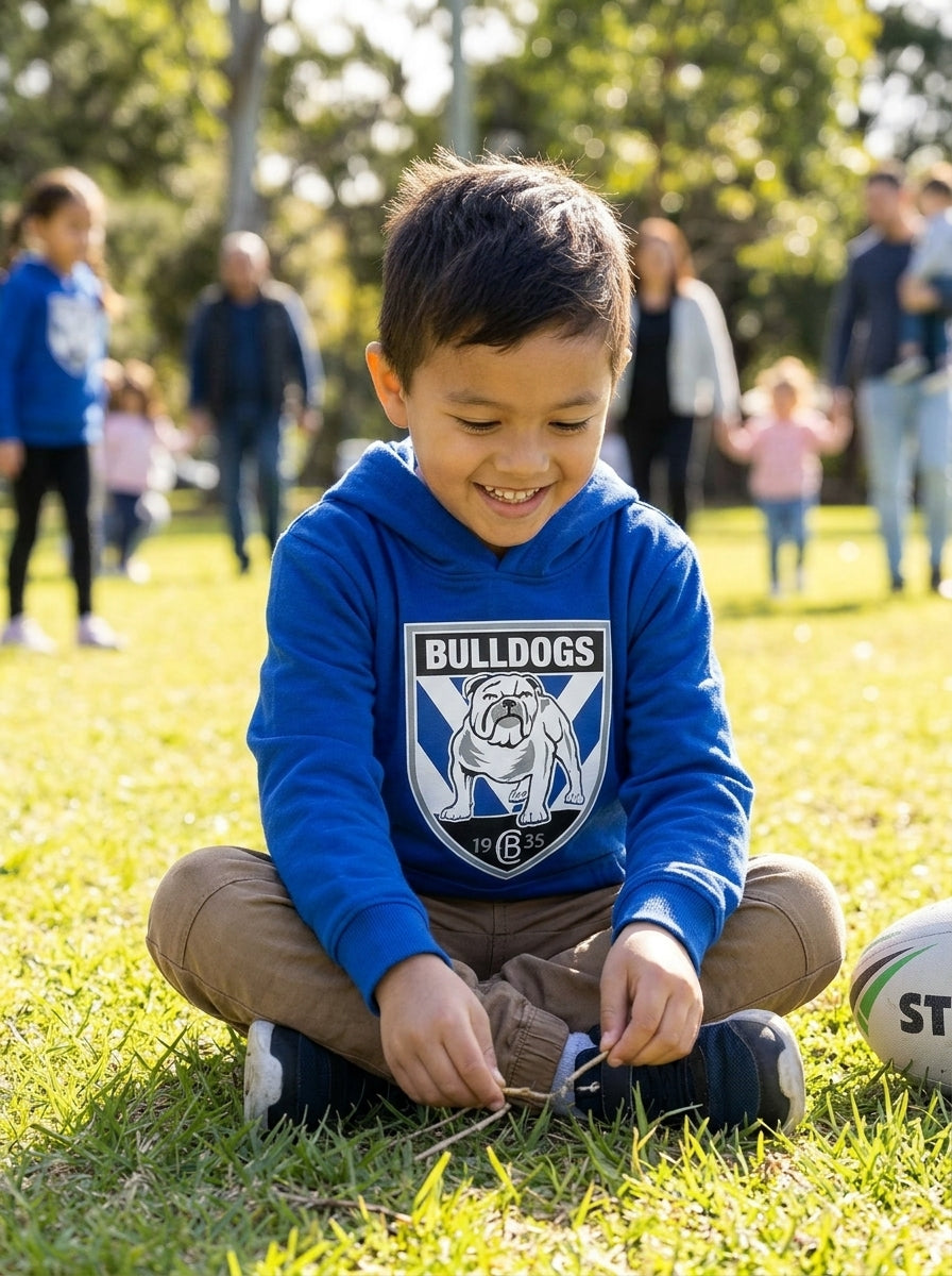 NRL youth hoodie kids logo bulldogs