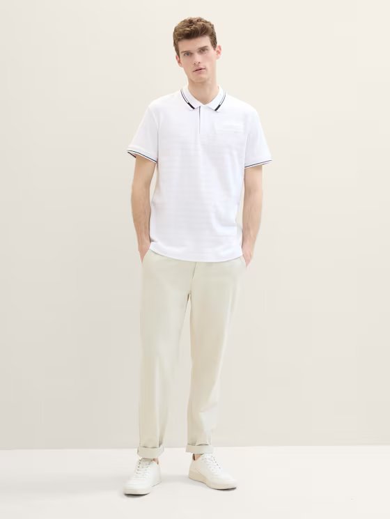 Textured polo shirt