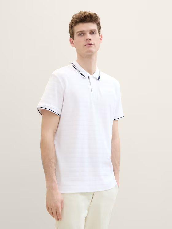 Textured polo shirt