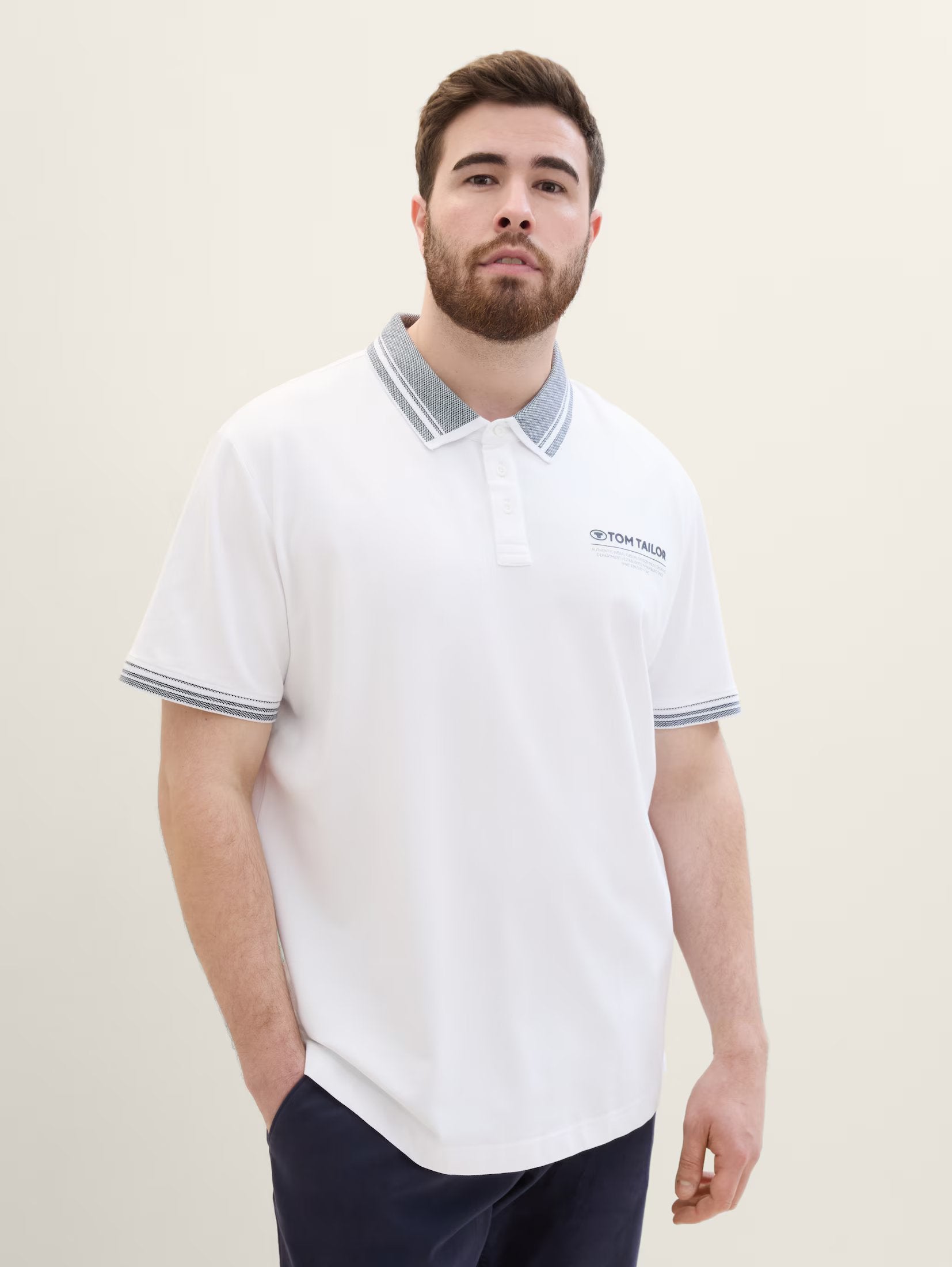 TOM TAILOR Plus - Polo shirt with a logo print