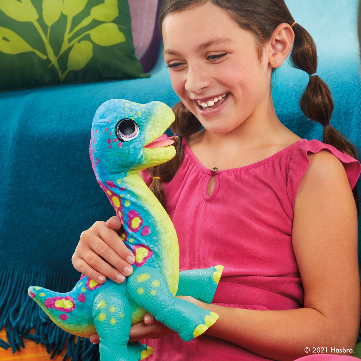 Furreal Snackin’ Sam The Bronto Interactive Animatronic PlUSh Toy, 40+ Sounds And Reactions, Ages 4 And Up