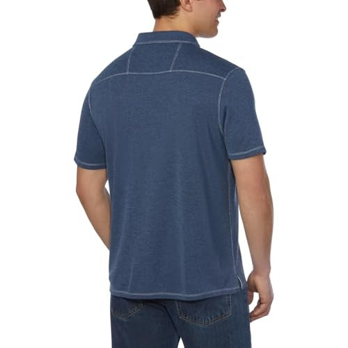 Size: L KIRKLAND Signature Men's Performance Polo Shirt (US, Alpha, Large, Regular, Regular, Blue)