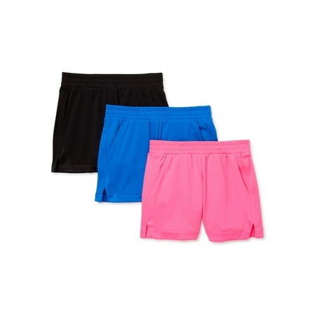 SIZE: L(10-12) - Athletic Works Girls 3-Pack Athletic Shorts