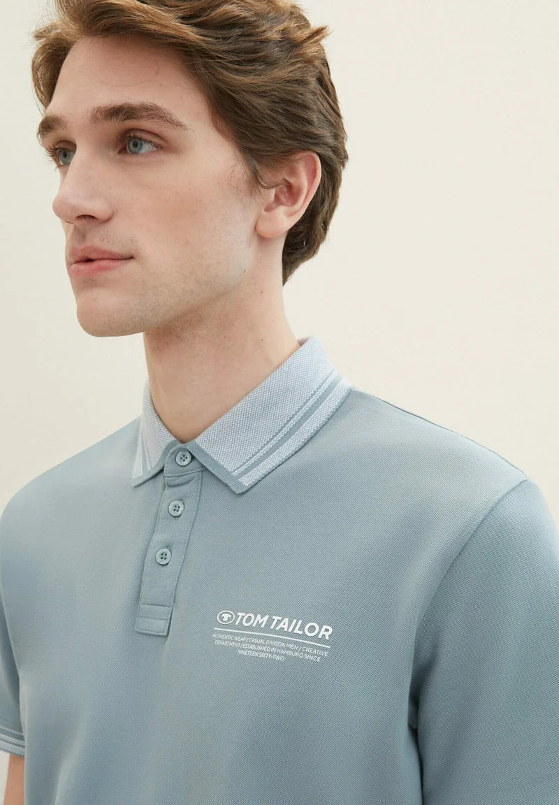 TOM TAILOR MIT LOGO - Polo Shirt - Grey Mint