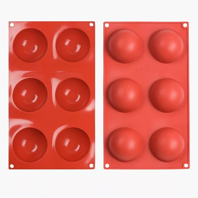 Insiya Set of 2 & 6 Hole Silicone Mold – Versatile Baking & Crafting Molds for Cakes, Chocolates, and More