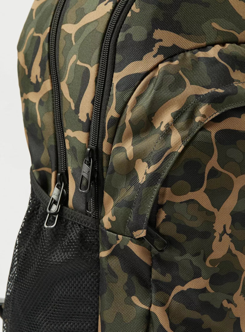 PUMA Camouflage Logo Print Backpack with Adjustable Straps