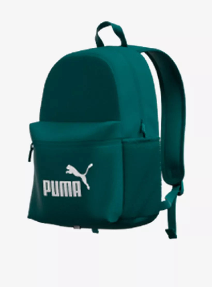 Puma Logo Print Backpack with Adjustable Shoulder Straps and Zip Closure