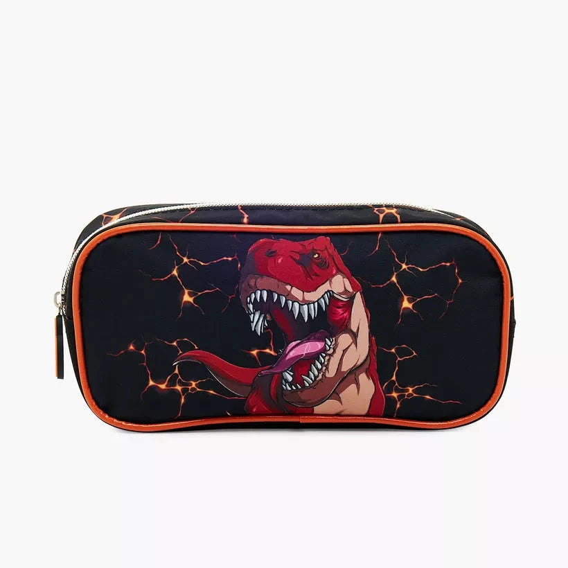 Fierce T-Rex Design Pencil Case - Flamingo