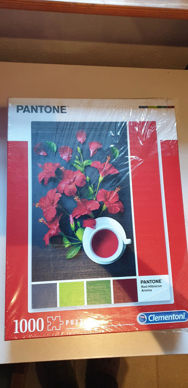 Clementoni Pantone Red Hibiscus Aroma Flower Scene 1000 Piece Jigsaw Puzzle New