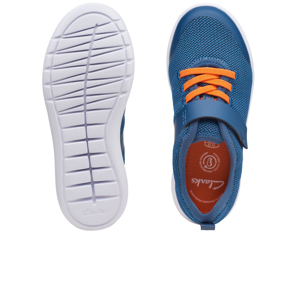 Clarks KIDS scape track youth Athletic Shoes - Ready for Action BLUE COLOR