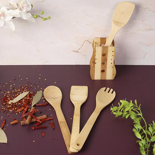 Bamboo Cuisine Ustensiles Set - 5 Pieces: Elegance and Practice in your Cuisine