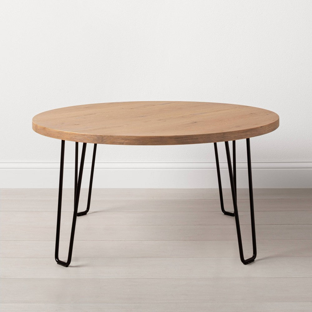 SEALED - 91 CM - Wood & Wire Coffee Table Natural/Black - Hearth & Hand™ with Magnolia (A)