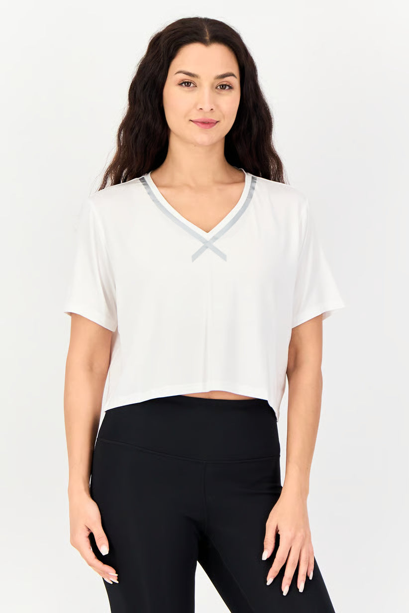 Fila Women Sportswear Fit Short Sleeve Training Top, White FW119455-101