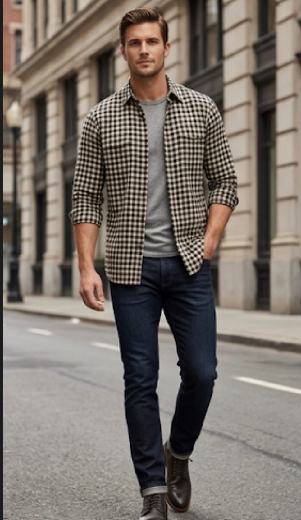POLO RALPH LAUREN CHECKERED BLACK SHIRT FOR MEN