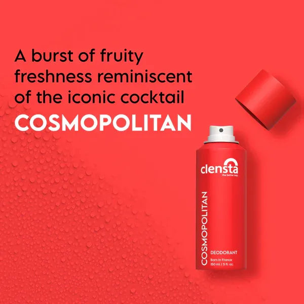 Clensta Cosmopolitan Deodorant for Men 150 ml, 5 fl. oz. - Stay Fresh, Feel Fab!