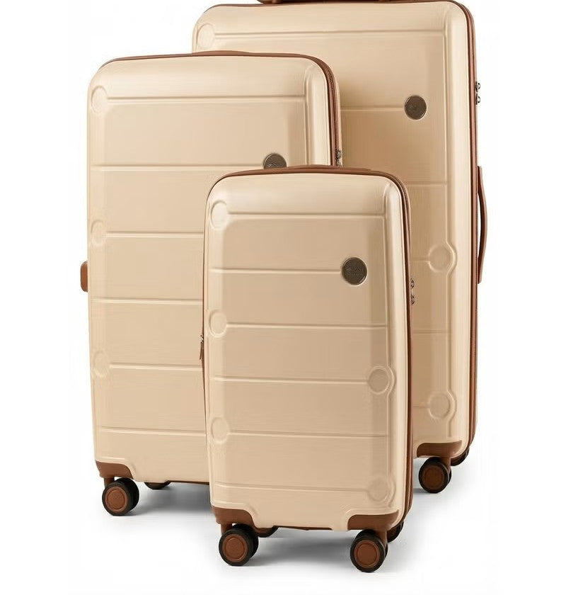 Pierre Cardin Signature PP Luggage Set 3PCS 21/26/30" Expandable Spinner Wheels – Champagne