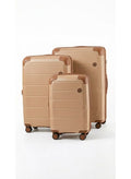 Pierre Cardin Signature PP Luggage Set 3PCS 21/26/30" Expandable Spinner Wheels – Milk Tea