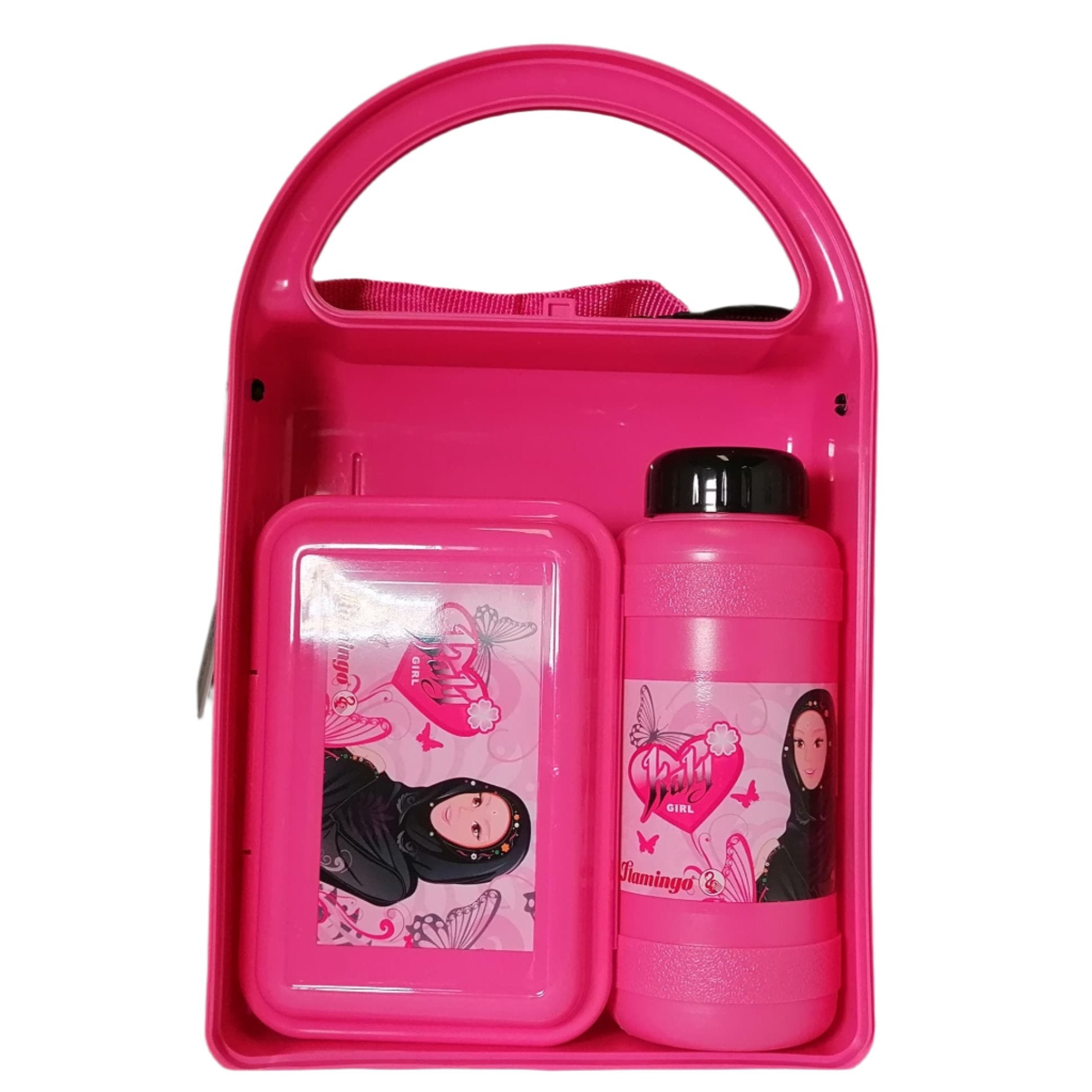 Flamingo Hijab Kaly Girl Lunch box Set Pink