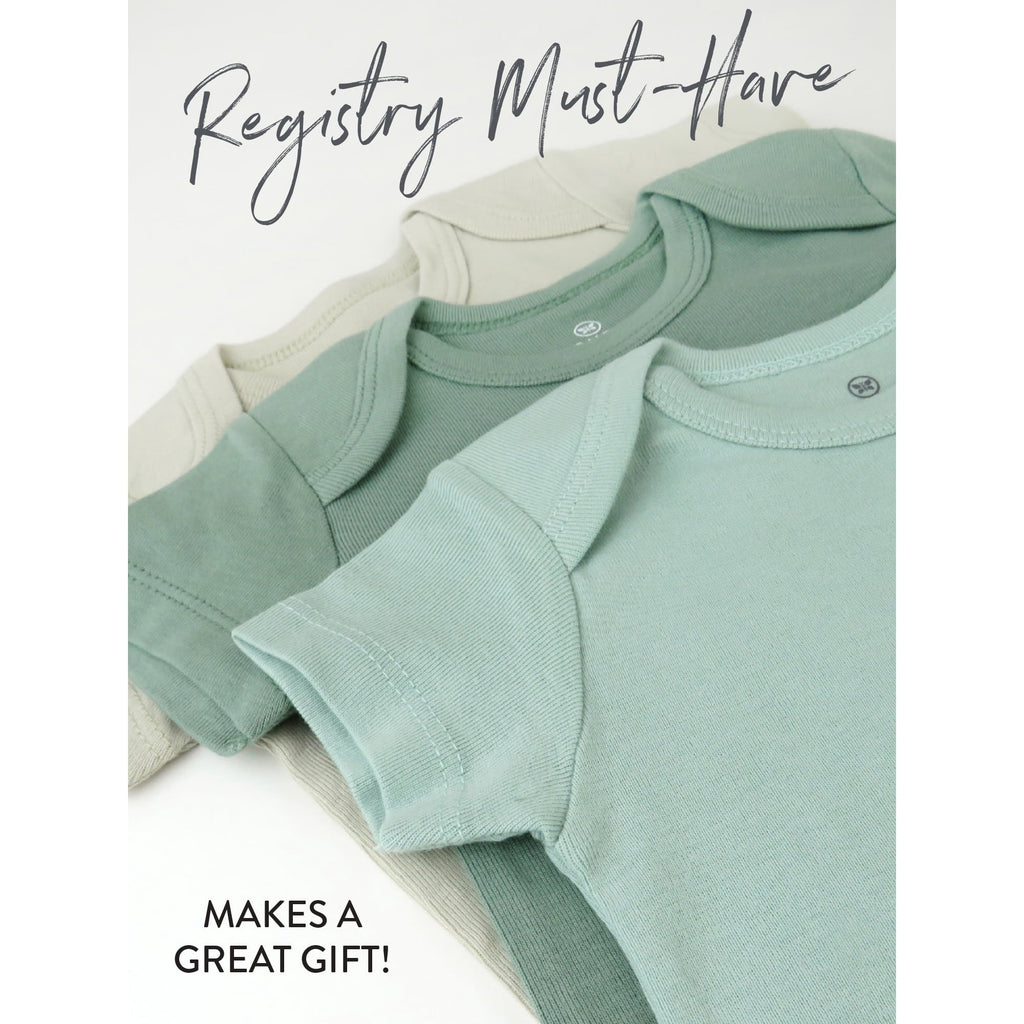 SIZE: 6M - Honest Baby Clothing Baby Boy or Girl Gender Neutral Organic Cotton Short Sleeve Bodysuits, 3 Pack