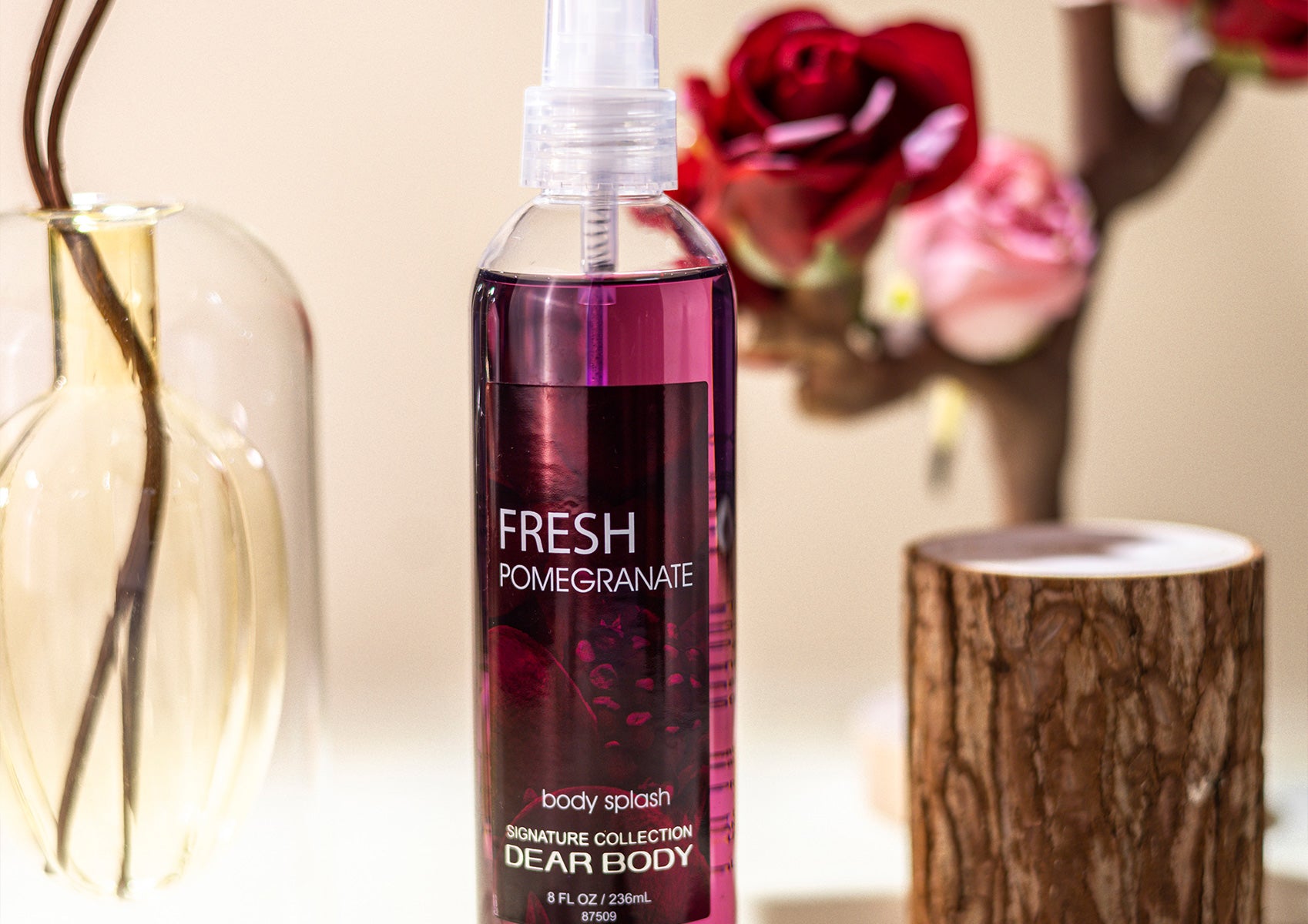 Dear Body Fresh Pomegranate set of 4 (Body Splash 236ML + Shower Gel 295 + Body Butter 200g + Hand Lotion 59ml),TD87590