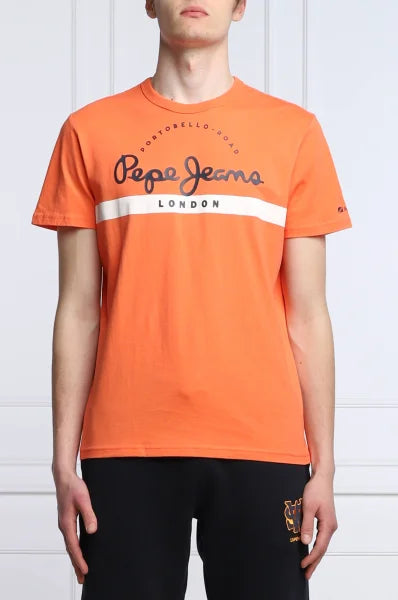 Pepe Jeans Men's Squash Orange T-Shirt Vibrant Style & Comfort