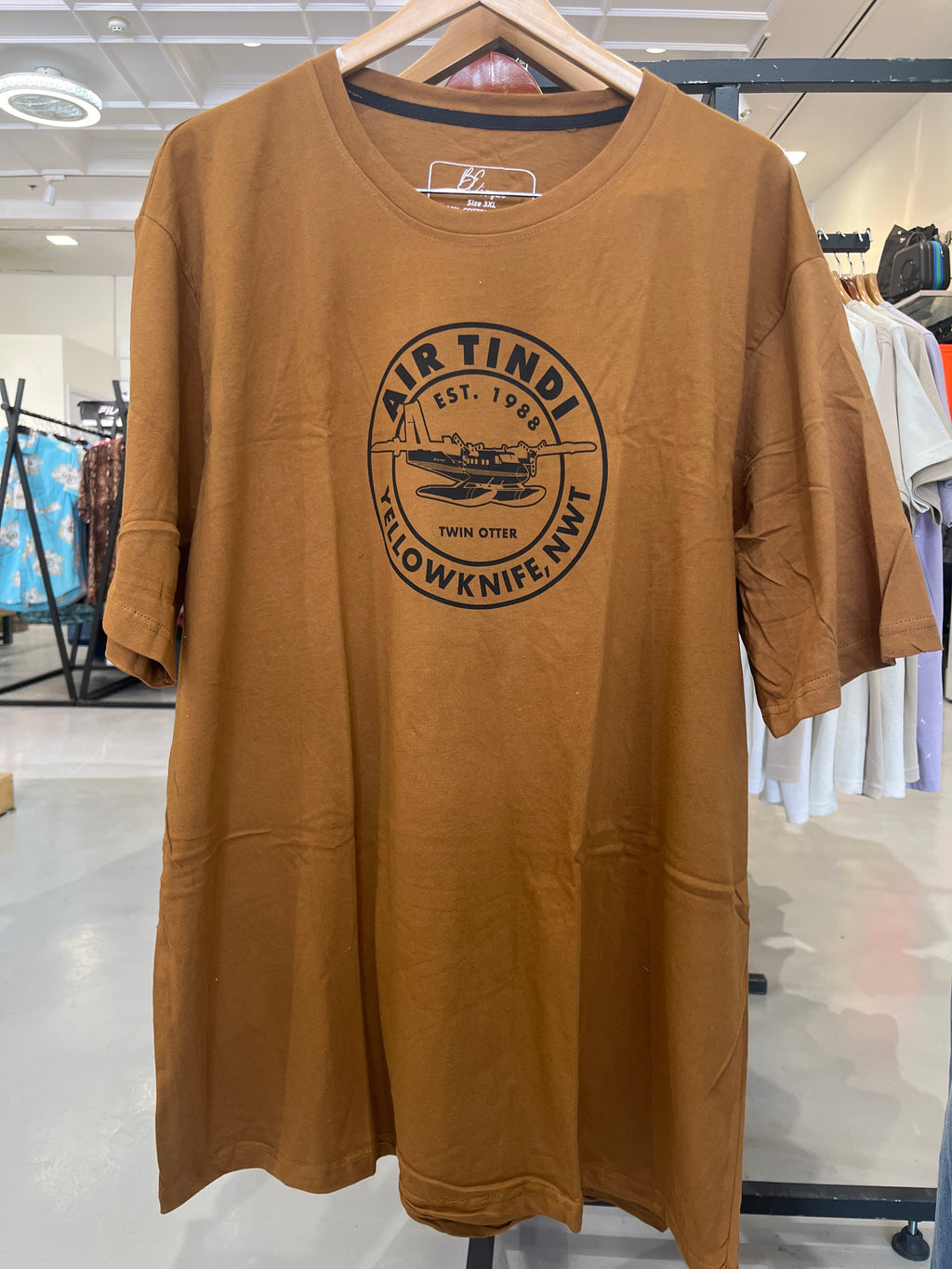 BS Style Men's Brown "AIR TINDI" Graphic Printed T-Shirt