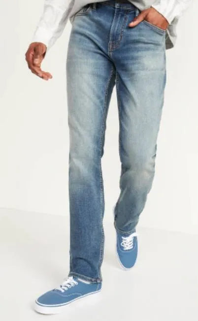 QS Men's Jeans: Straight fit, stretchy & comfortable for all-day performance (mention size if relevant).Stretchy fabric ensures unrestricted movement and all-day ease.straight fit, stretch, comfortable, activewear, everyday wear.