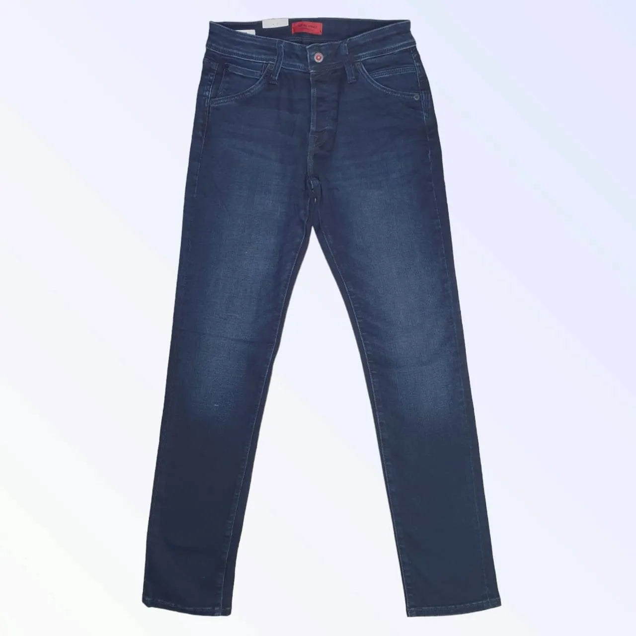 Jack&Jones Deep Blue Jeans: Slim/Glenn fit for a sharp & comfortable look (mention size if relevant). Designed to hug your legs comfortably for a defined silhouette.Jack&Jones, Slim/Glenn fit, comfortable, stylish, versatile, everyday essentials.