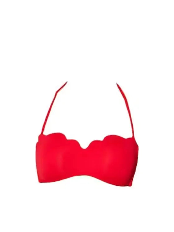 Seafolly Petal Edge Strapless Bandeau Bikini Top in Ravishing Red. Features a stylish petal edge design and a comfortable strapless silhouette. Shop on Dubailisit!