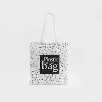 Gloo Planet B printed fold-up shopper bag made from sustainable materials. Bag is folded and displayed against a white background. Gloo Planet B eco-friendly shopper bag with colorful print, folded compactly on a white background. Perfect for reducing plastic waste.