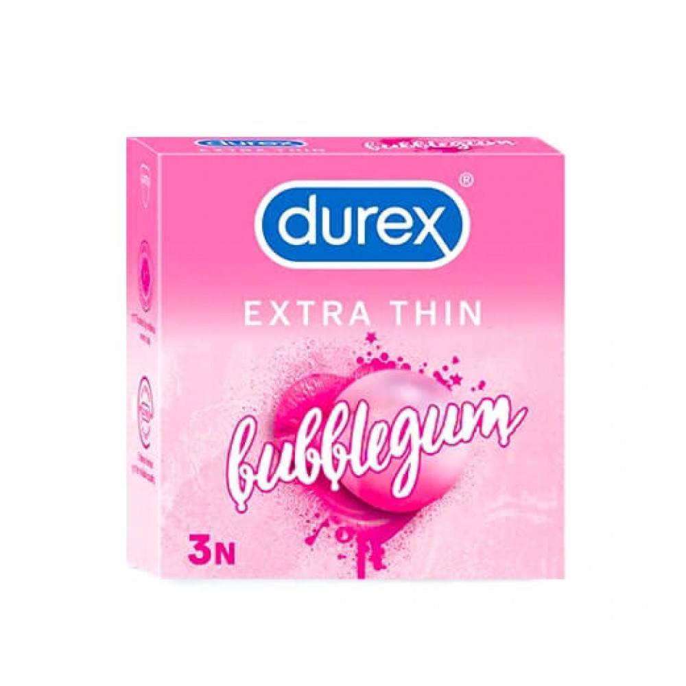 Durex Extra Thin Bubble Gum 3 in 1 Condoms - Enhance Intimacy and Enjoyment