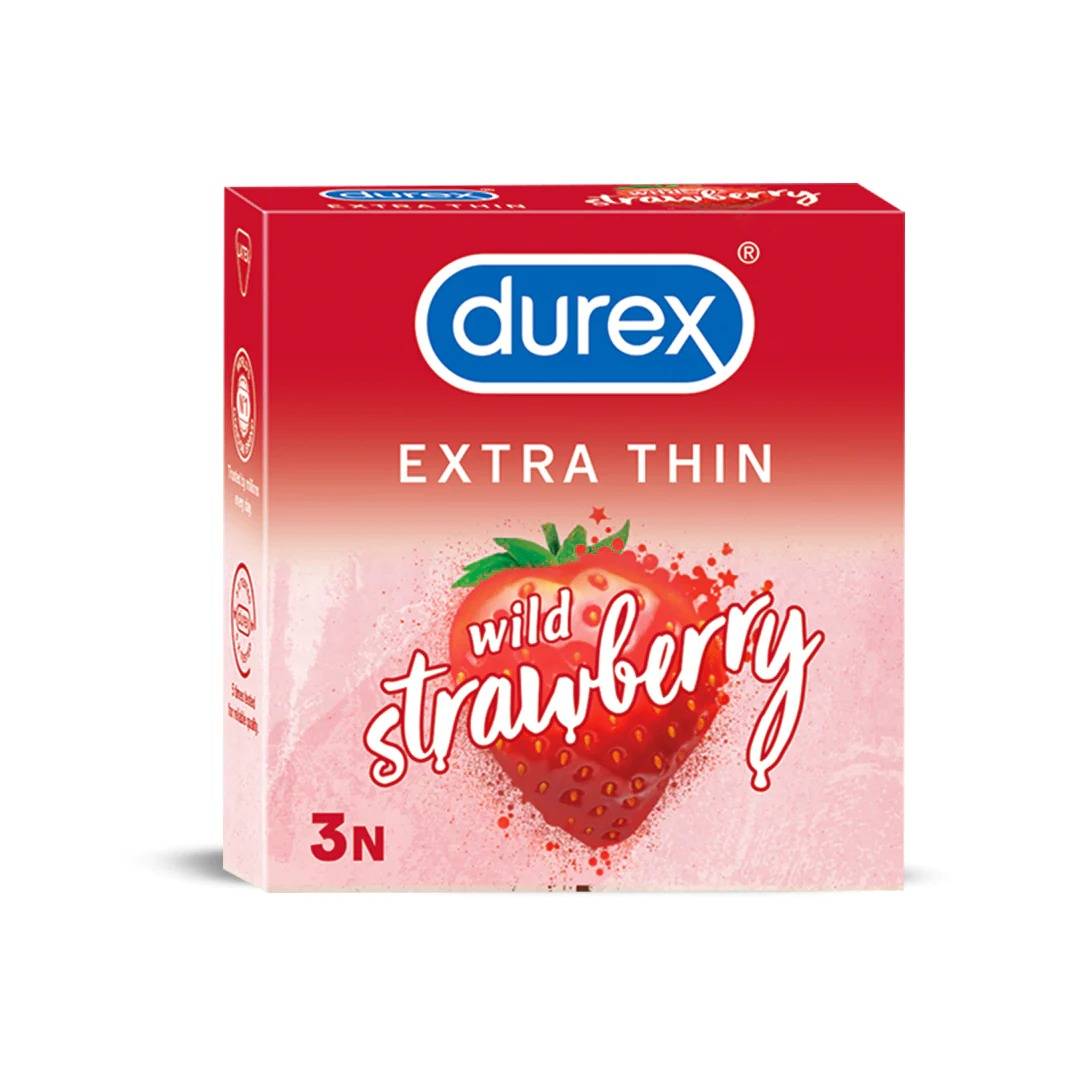 Durex Extra Thin Wild Strawberry Condoms for Enhanced Intimacy - Savor the Sensa
