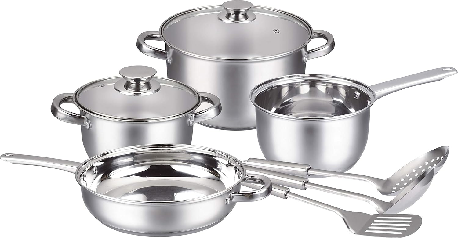 Insiyas 9-Piece Stainless Steel Cookware Set - Elevate Your Culinary Game