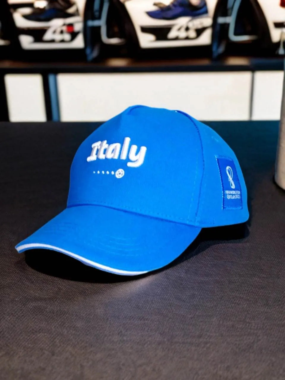 FIFA 2022 with the Authentic Italy Men Cap in Blue - Official Emblem Included