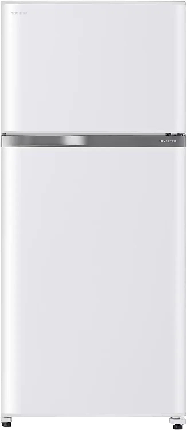Sleek, white Toshiba GRA820U-X(W) 608L Top Mount Refrigerator with spacious interior and modern design.