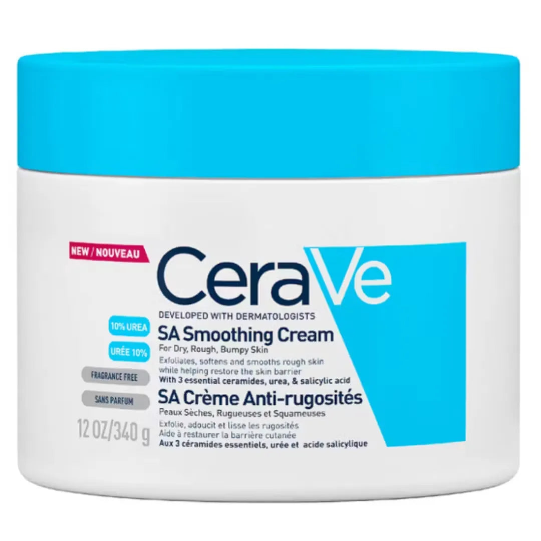 CeraVe SA Smoothing Cream 10% Urea - Gently Exfoliates & Intensely Moisturizes Dry, Rough Skin