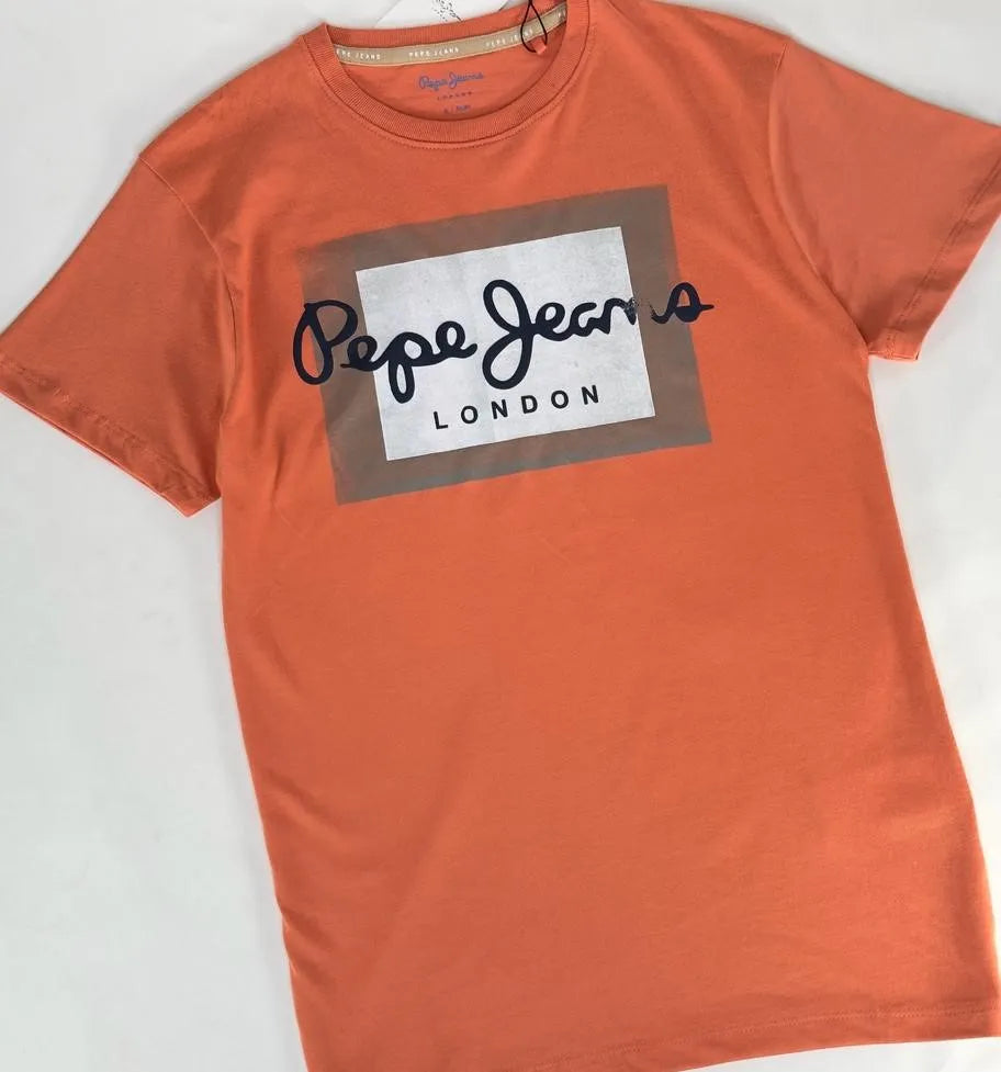 Pepe Jeans Squash T-Shirt: Boost your style with this bold orange tee, offering comfort and a vibrant pop of color (PM508697).Make a statement in this eye-catching orange t-shirt from Pepe Jeans, perfect for casual wear . Vibrant orange t-shirt for men, offering both style and comfort 