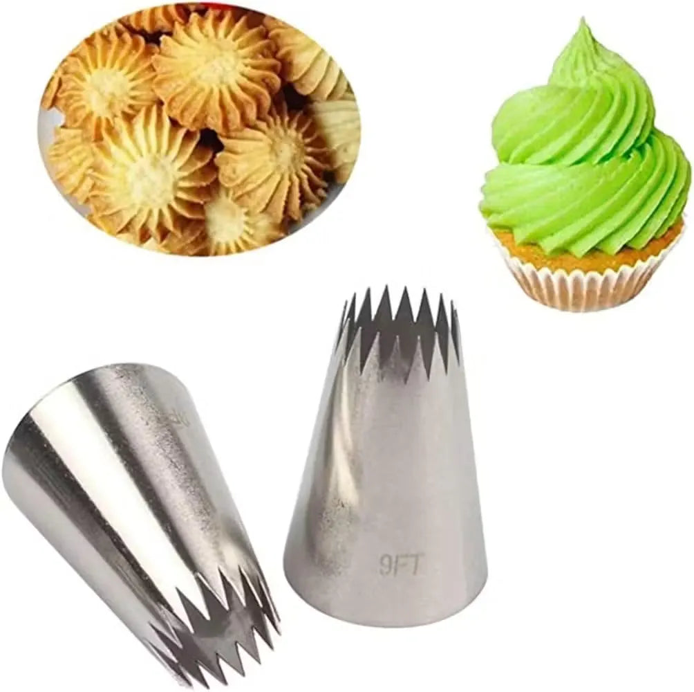 Cake Decorating Perfection 6 Piece Set with Frosting Bag, Tips, and 6 Steel Nozz