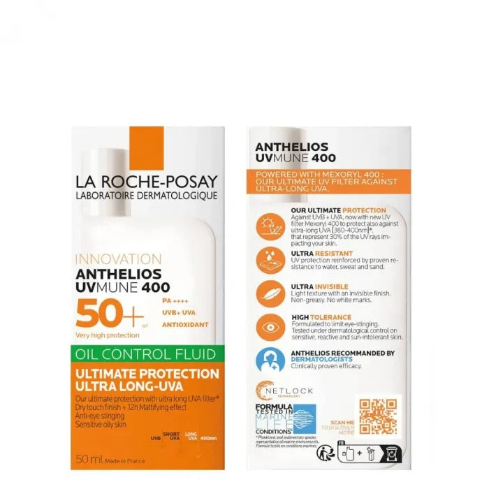 La Roche-Posay Anthelios SPF50+ Oil Control Fluide 50ml - Stay Shine-Free