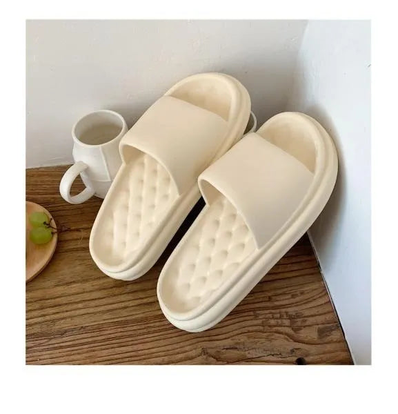 New Fashion Footwear: Step into summer with these trendy off-white flip flops.Lightweight & comfortable for all your summer adventures.Slip on comfort and elevate your casual look with these off-white flips.
