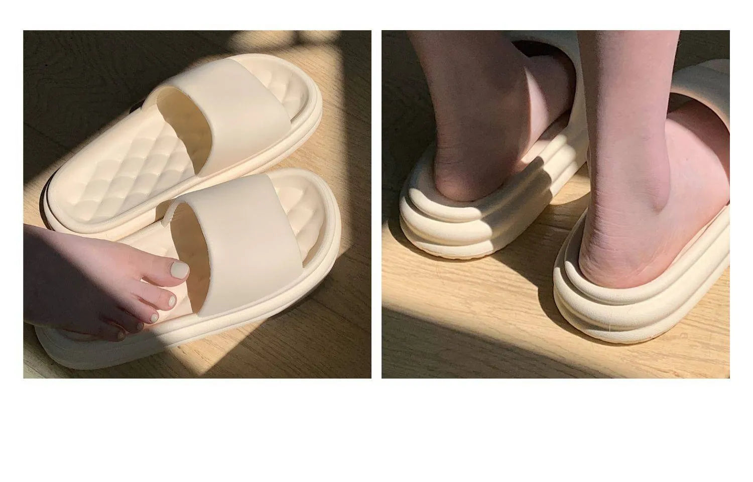 New Fashion Footwear: Step into summer with these trendy off-white flip flops.Lightweight & comfortable for all your summer adventures.Slip on comfort and elevate your casual look with these off-white flips.