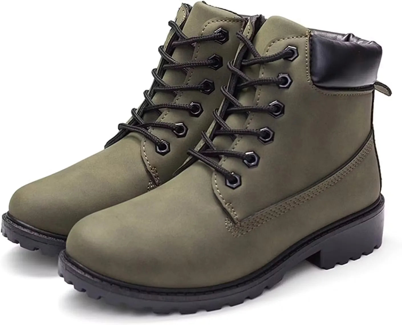 Green women's fashion ankle boots featuring warm lining for comfort and style. Ideal for winter wear or adding a touch of color to any outfit. Shop Dubailisit!
