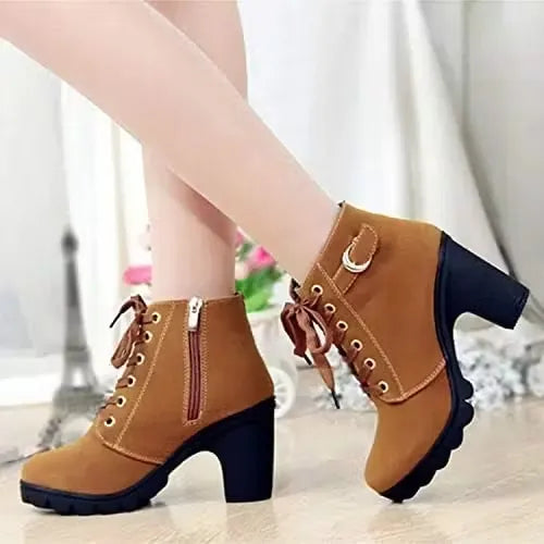 Stylish brown high heel boots for women. Elevate your look and walk with confidence. Shop Dubailisit!