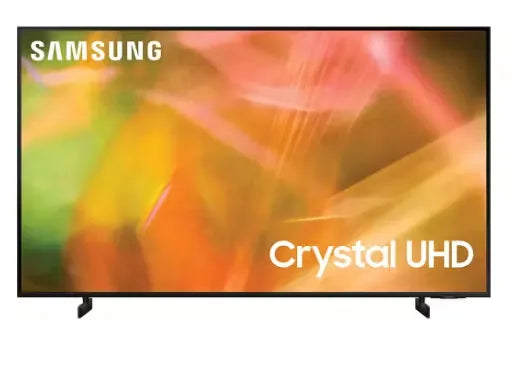 Samsung 60-inch 8 Series UHD TV (UA60AU8000UXQR-V) displaying vibrant colors and sharp details on a sleek, modern screen.