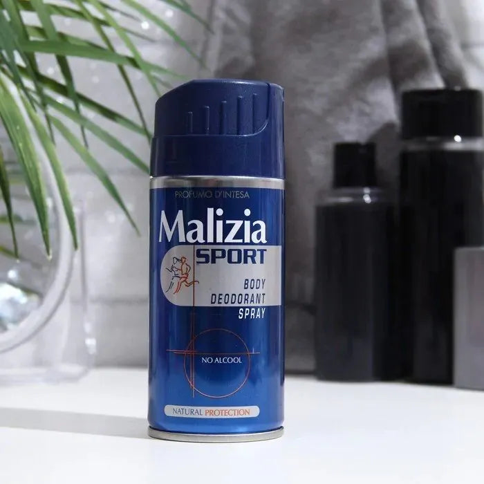 Malizia Sport Deodorant: Stay fresh & energized with this 150ml spray (mention scent if relevant).Stay Active, Stay Fresh. Ideal for sports & everyday activities.