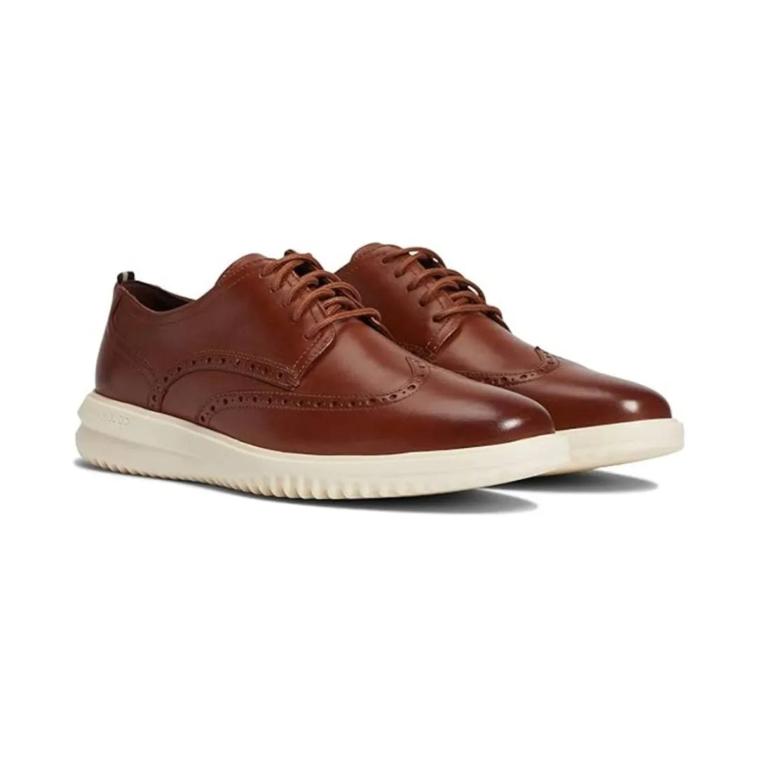 Cole Haan Men's Grand Tour Wing Woodbury-Ivory Tan Leather Shoes